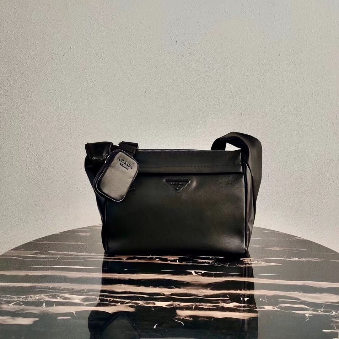 Prada Leather shoulder bag 2VH125 black