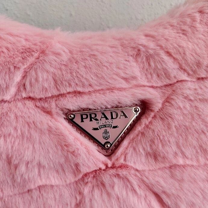 Prada Mink hair shoulder bag 1BC151M pink