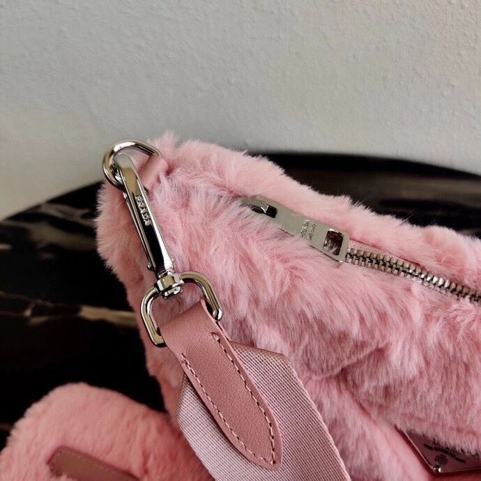 Prada Mink hair shoulder bag 1BC151M pink