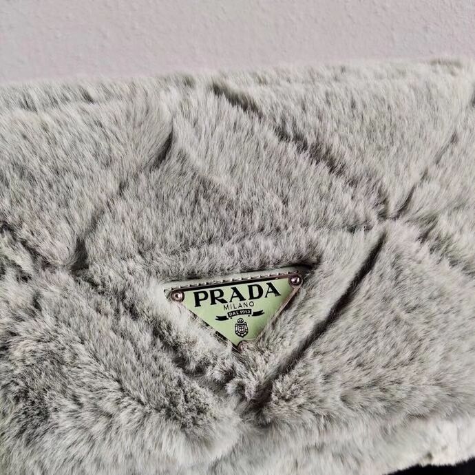 Prada Mink hair shoulder bag 1BC292M light green