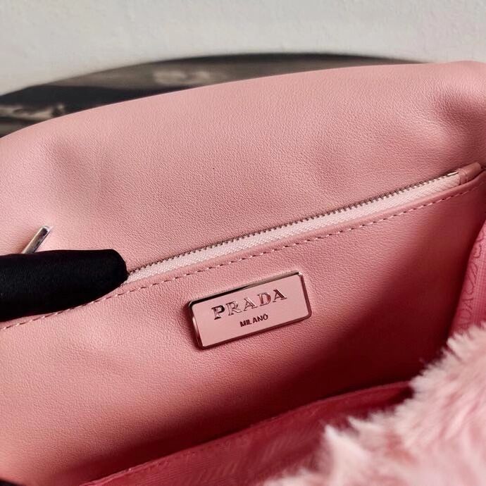 Prada Mink hair shoulder bag 1BC292M pink