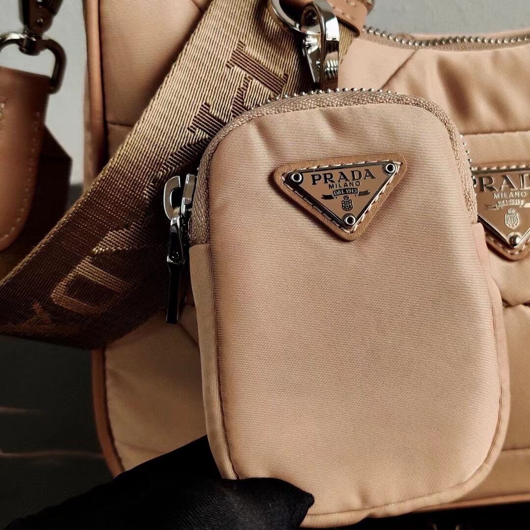 Prada Re-Edition nylon shoulder bag 1BC151A Biscuits