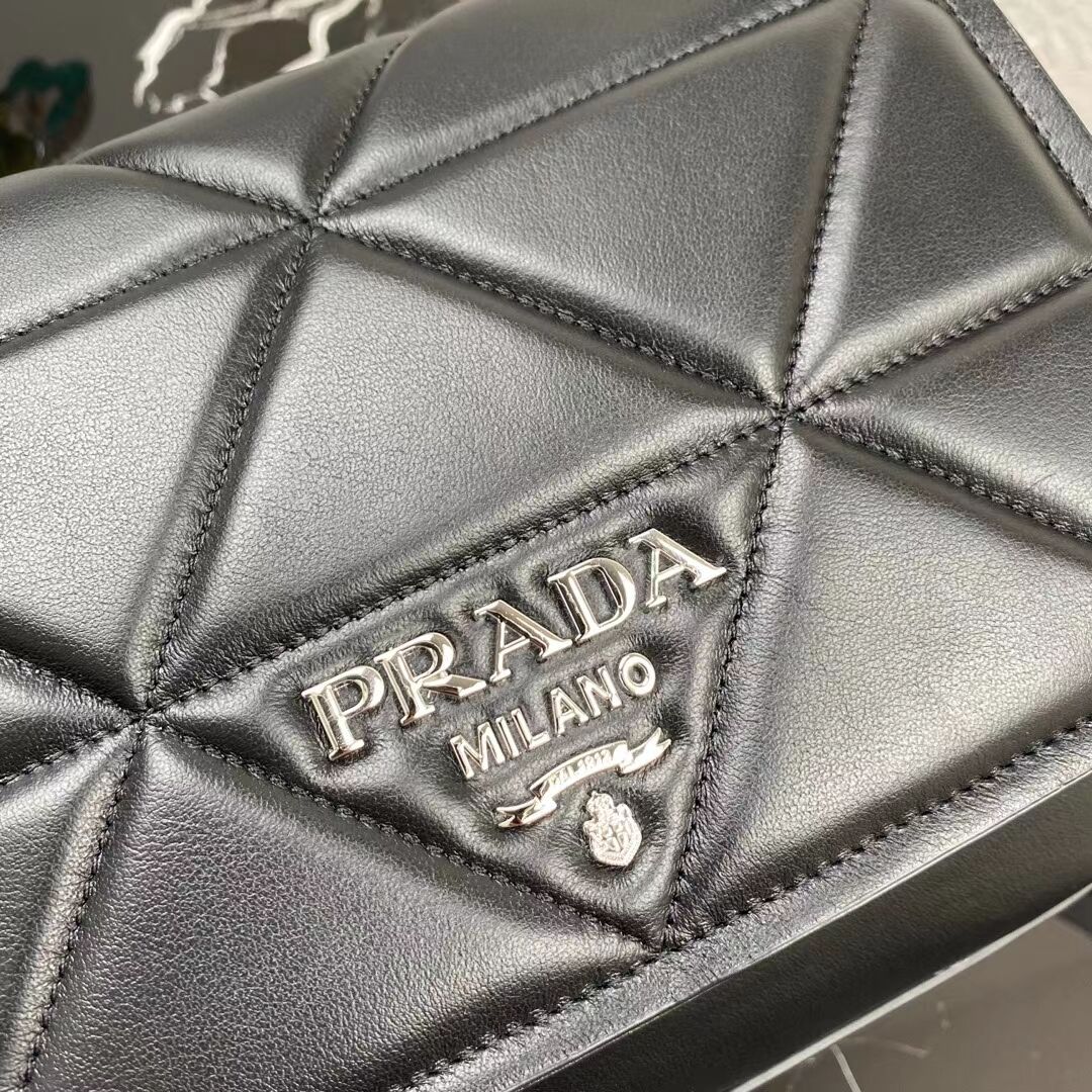 Prada System nappa leather patchwork bag 1BG283 black