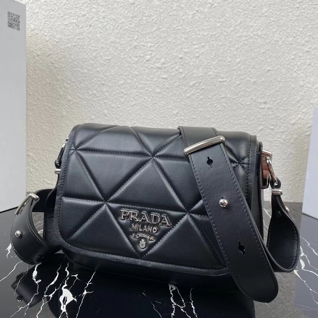 Prada System nappa leather patchwork bag 1BG283 black