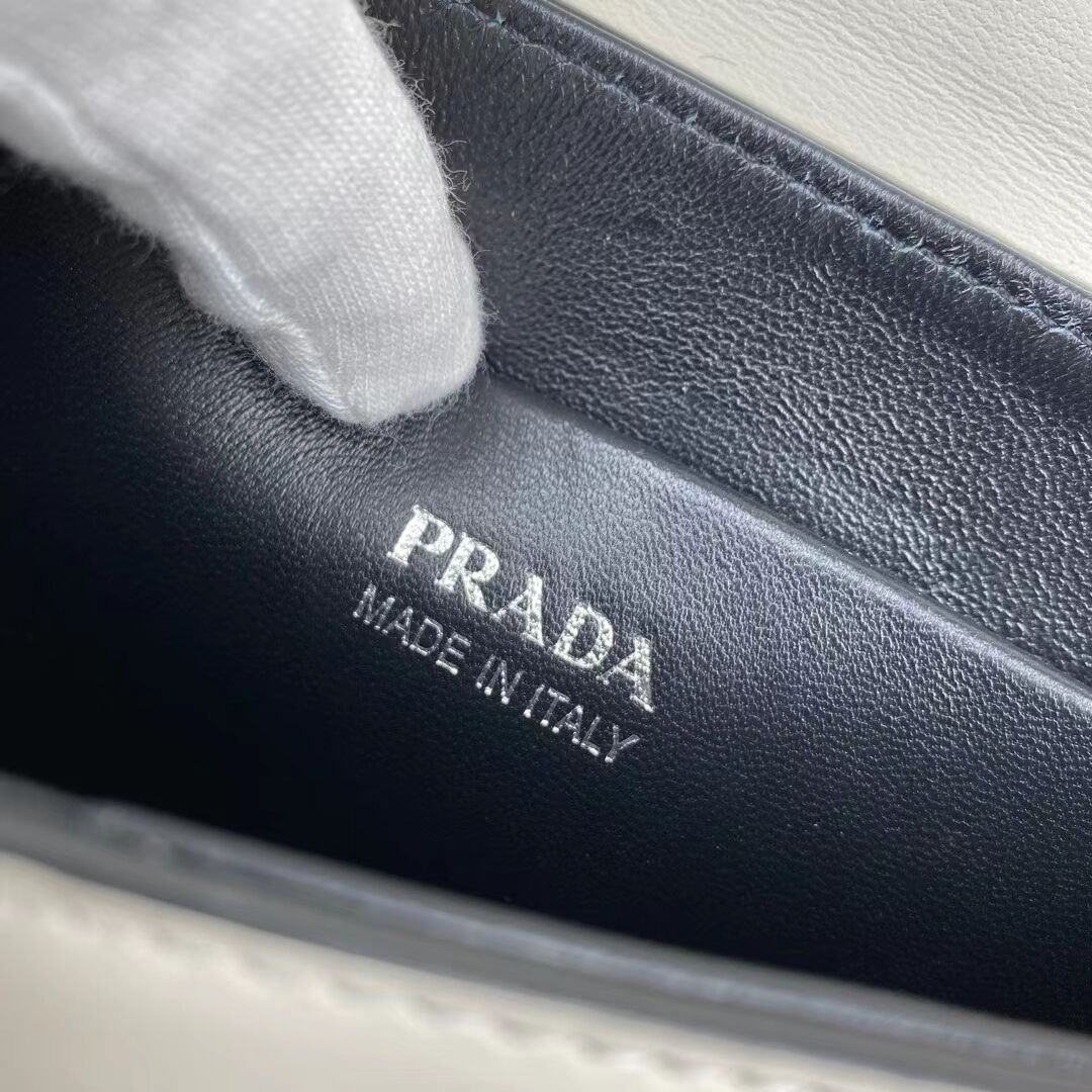 Prada System nappa leather patchwork bag 1BG283 white