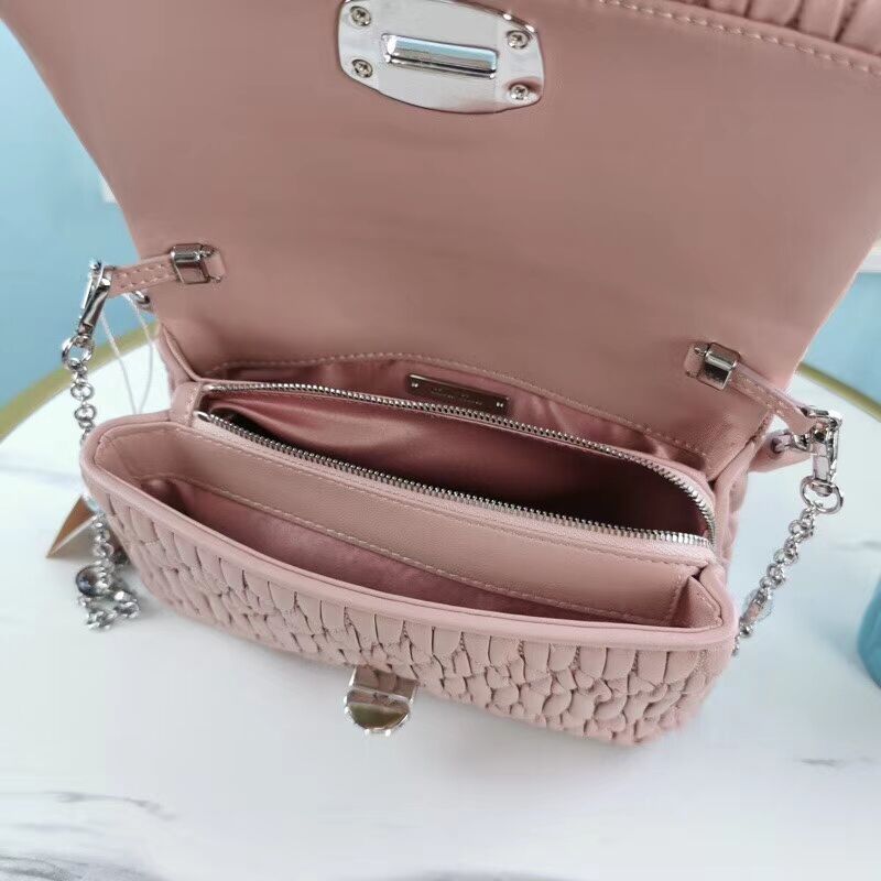 miu miu Matelasse Nappa Leather Shoulder Bag 5BP012M pink