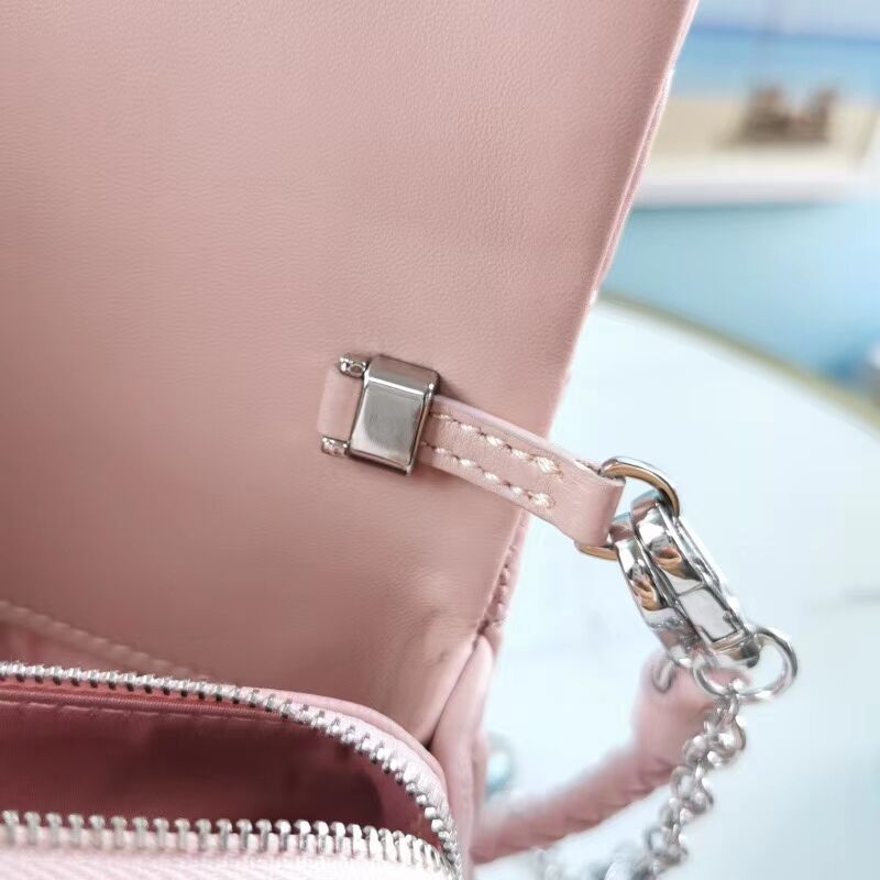 miu miu Matelasse Nappa Leather Shoulder Bag 5BP012M pink