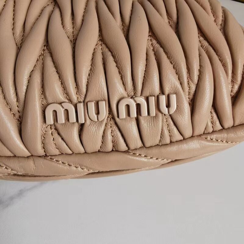 miu miu Matelasse Nappa Leather mini Shoulder Bag 5BB017S light pink