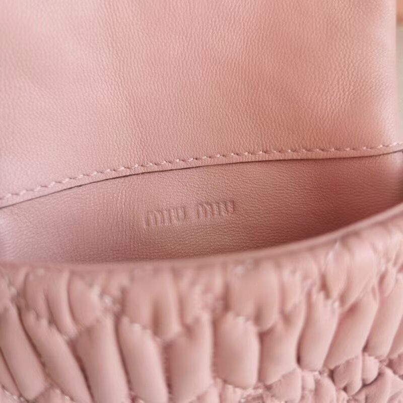 miu miu Matelasse Nappa Leather mini Shoulder Bag 5TT124 pink