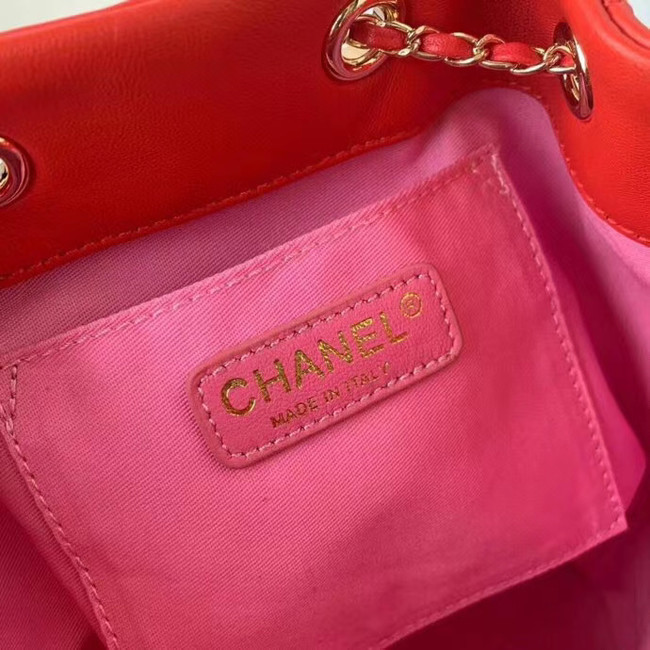 Chanel drawstring bag Lambskin AS2386 red