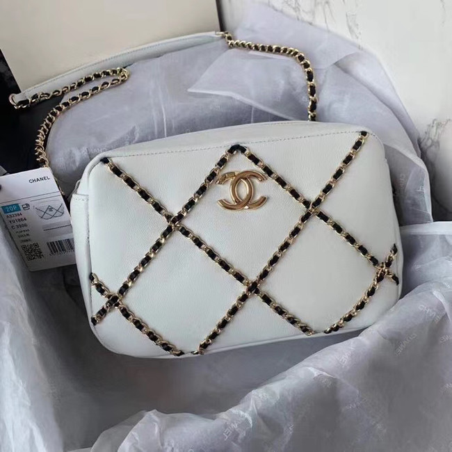 Chanel cross-body bag AS2384 White & black