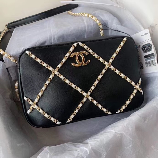 Chanel cross-body bag AS2384 black & white