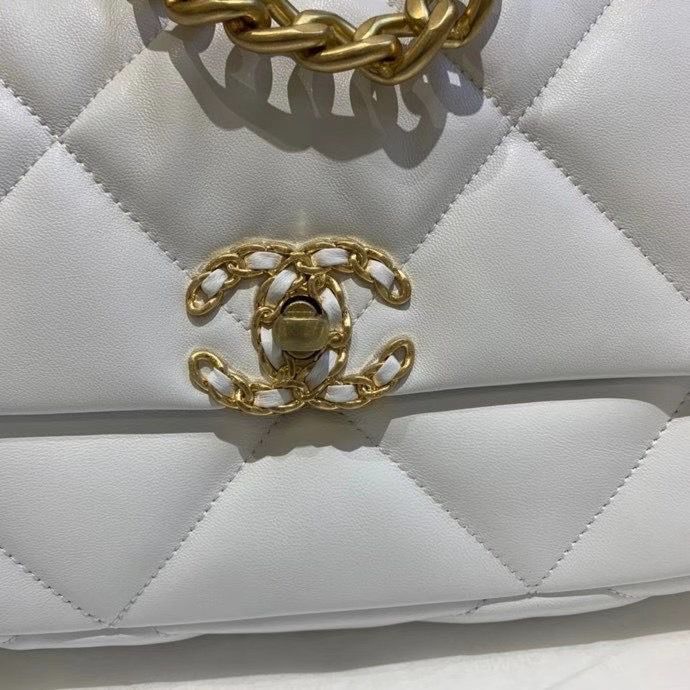 Chanel 19 flap bag AS1160 White