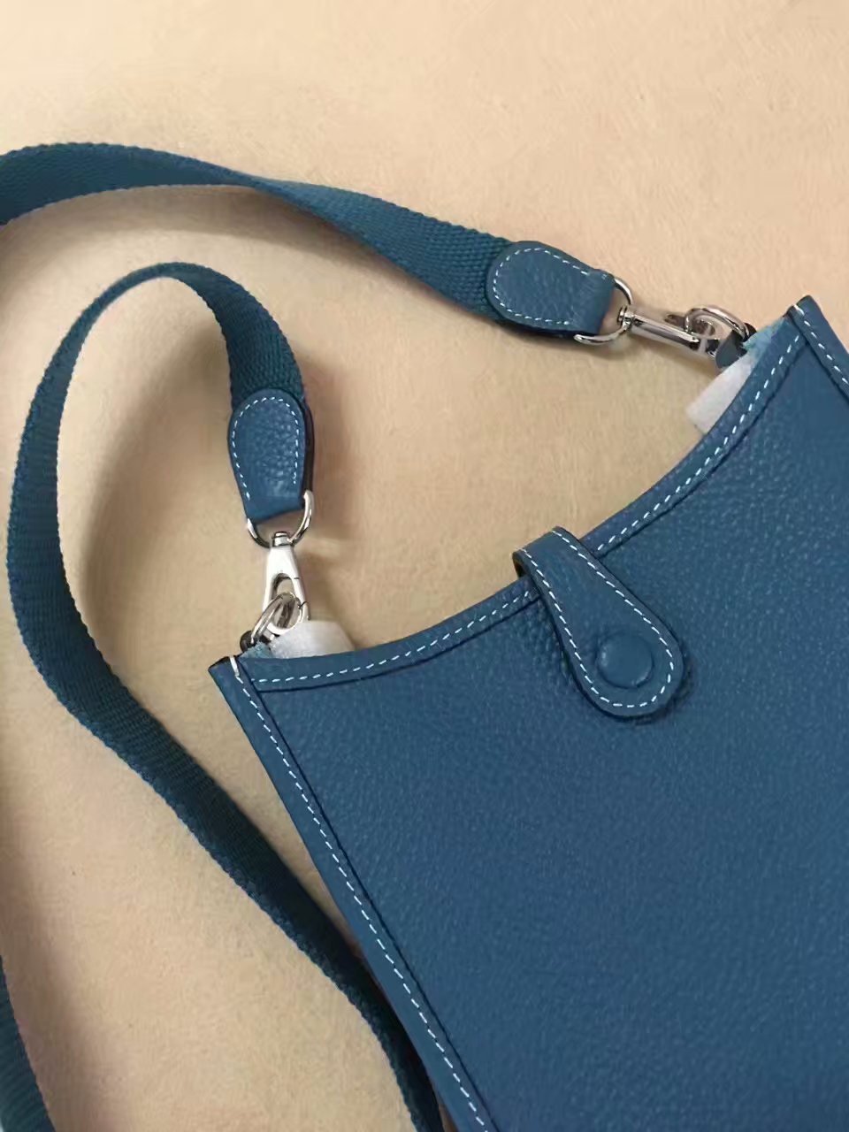 Hermes Evelyne original togo leather mini Shoulder Bag H15698 blue