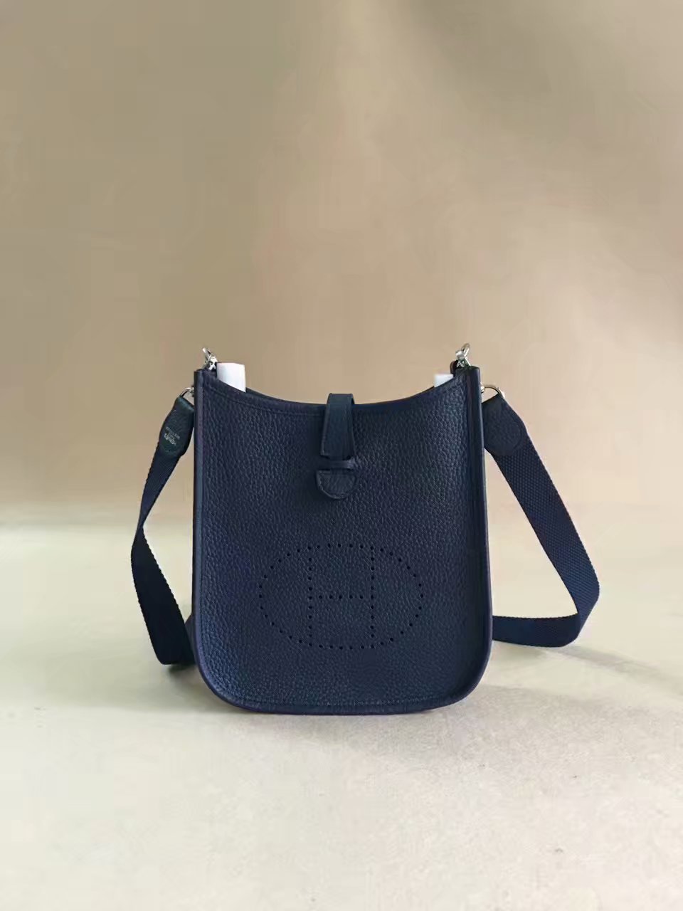 Hermes Evelyne original togo leather mini Shoulder Bag H15698 dark blue