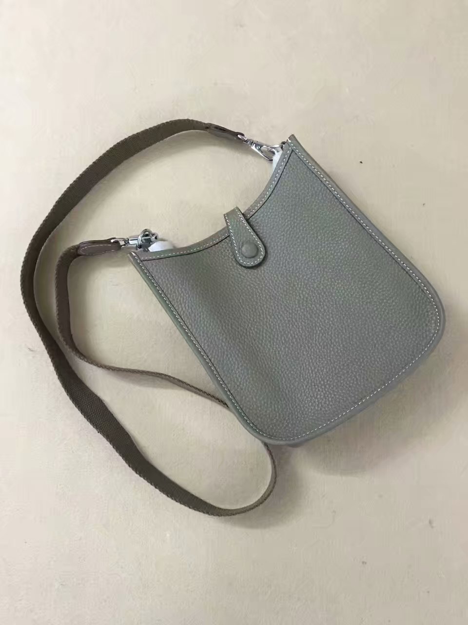 Hermes Evelyne original togo leather mini Shoulder Bag H15698 dark grey