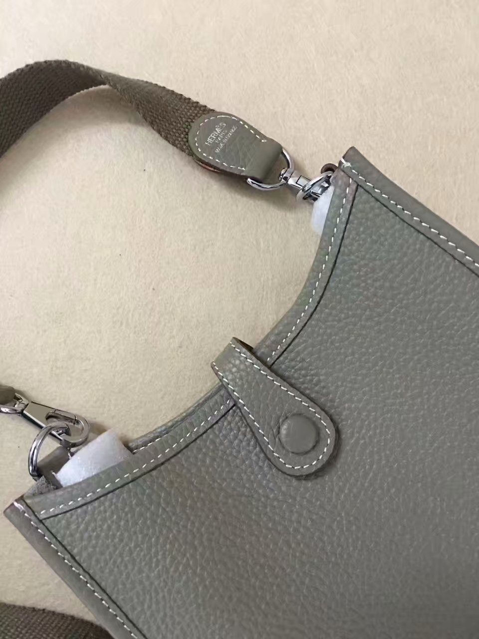 Hermes Evelyne original togo leather mini Shoulder Bag H15698 dark grey