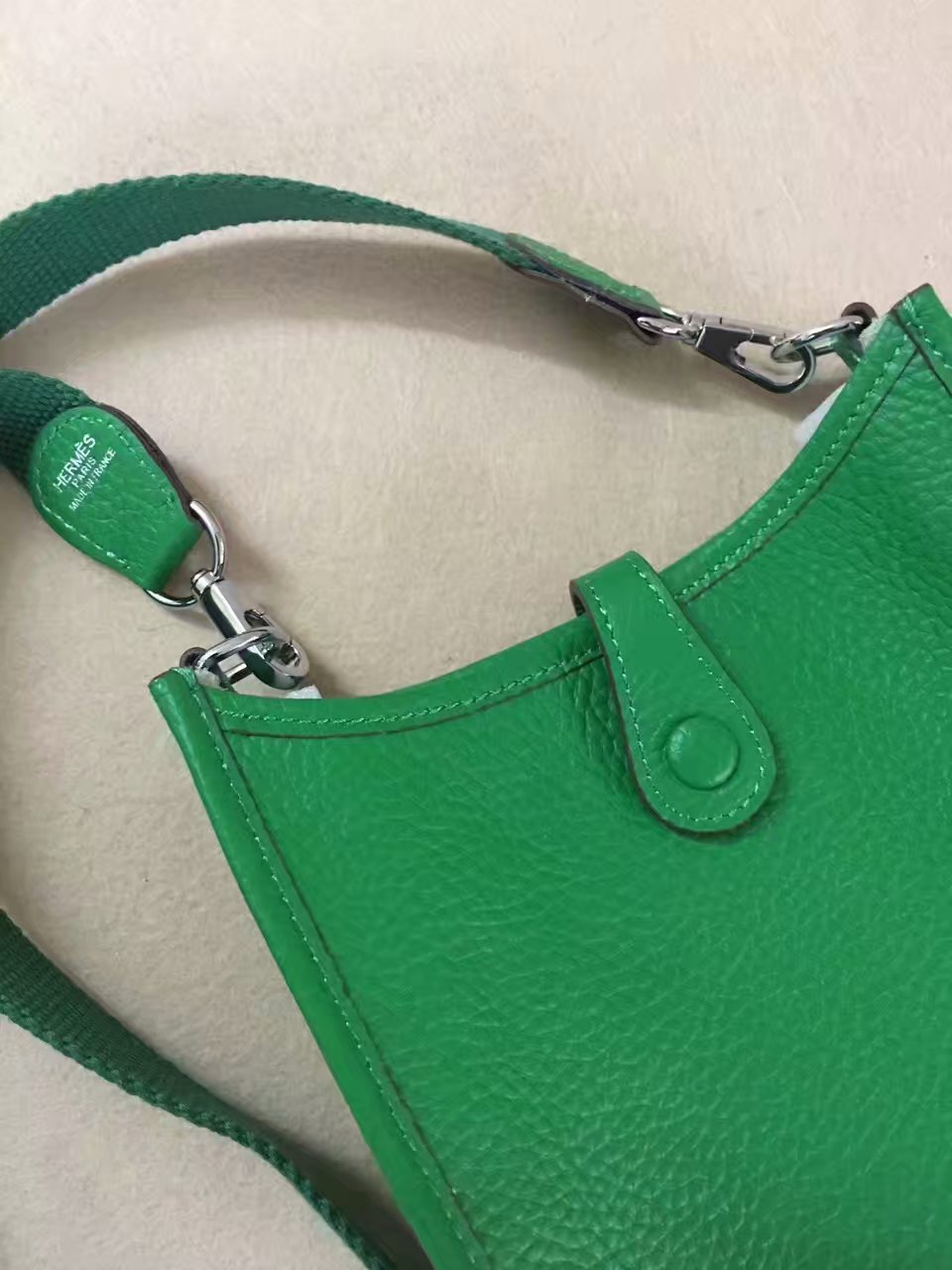 Hermes Evelyne original togo leather mini Shoulder Bag H15698 green