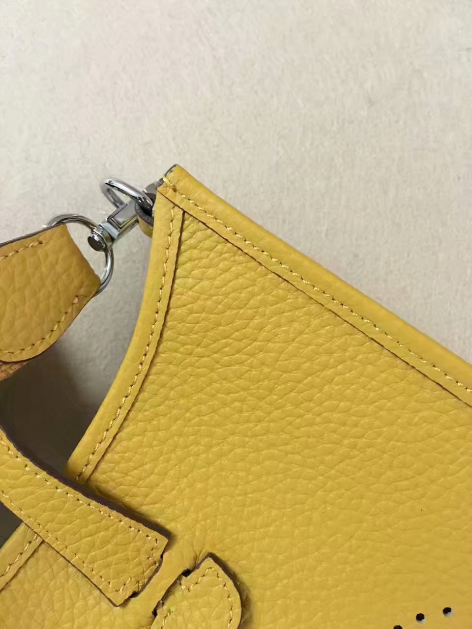 Hermes Evelyne original togo leather mini Shoulder Bag H15698 yellow