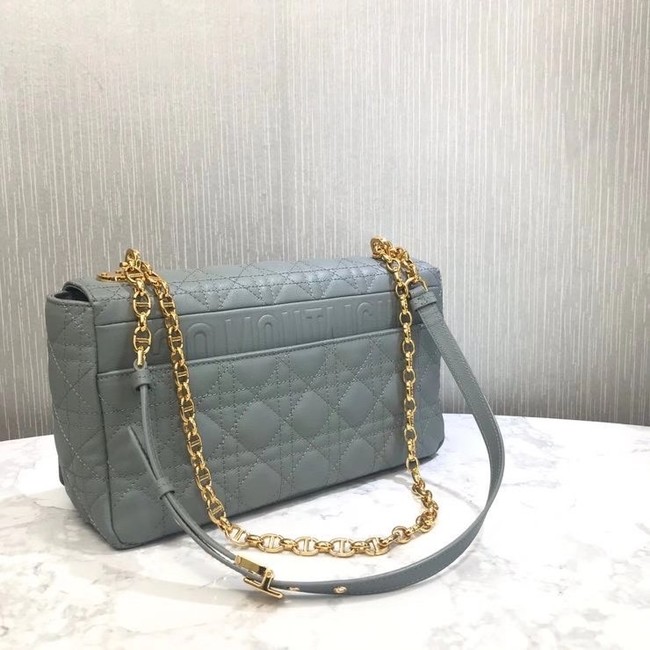 LARGE DIOR CARO BAG Soft Cannage Calfskin M9243U grey