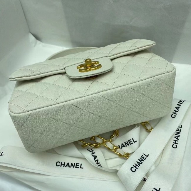 CHANEL mini flap bag with top handle AS2431 White