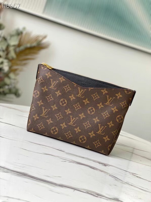 Louis Vuitton Original Monogram Canvas Zipper Clutch bag M64125 black