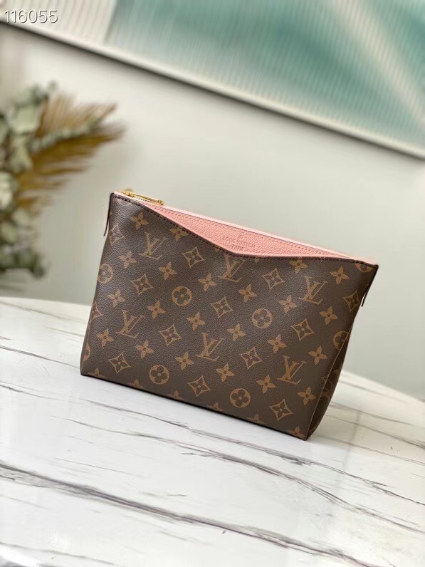 Louis Vuitton Original Monogram Canvas Zipper Clutch bag M64125 pink