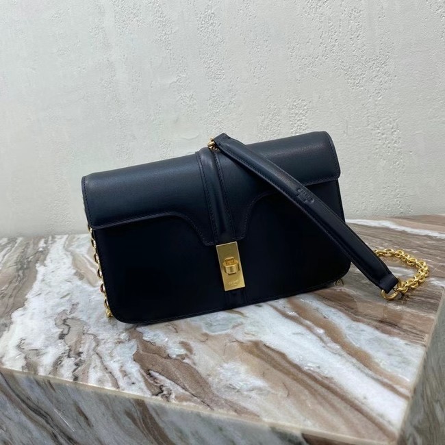 Celine TRIOMPHE SHOULDER BAG IN SHINY CALFSKIN 194023 BLACK