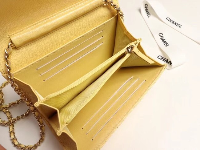 Chanel mini flap bag Grained Calfskin A84512 yellow