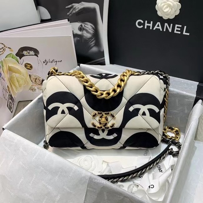 chanel 19 flap bag AS1160 black&white