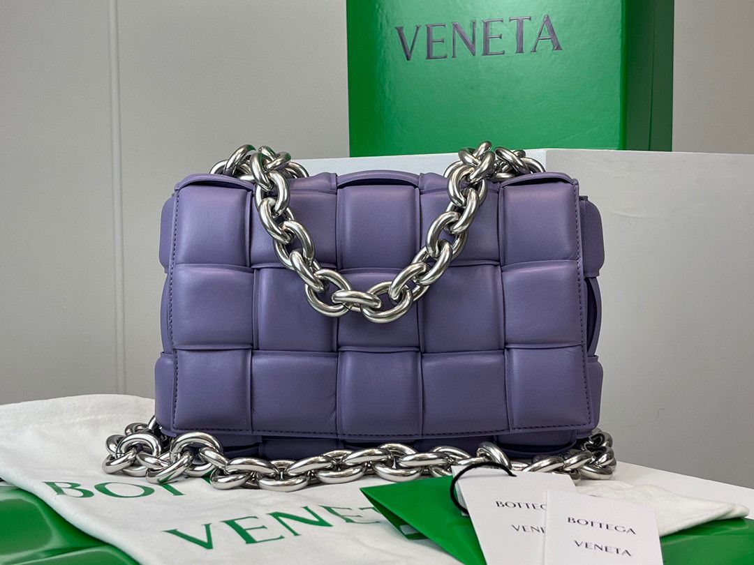 Bottega Veneta THE CHAIN CASSETTE Expedited Delivery 631421 purple & Hardware Silver finish