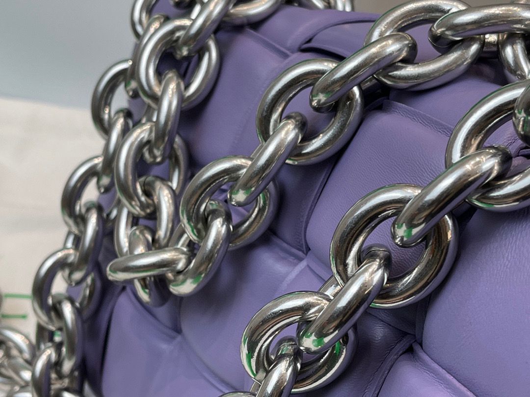 Bottega Veneta THE CHAIN CASSETTE Expedited Delivery 631421 purple & Hardware Silver finish