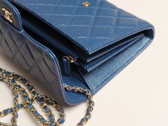 Chanel mini flap bag Grained Calfskin A84512 blue