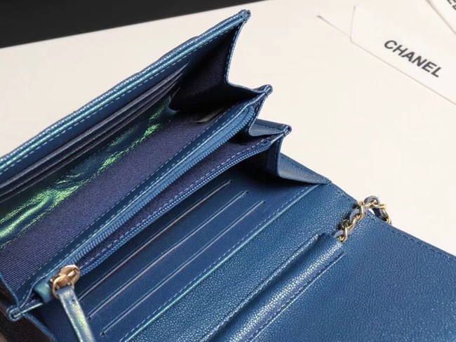 Chanel mini flap bag Grained Calfskin A84512 blue