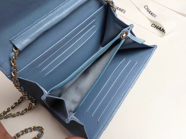 Chanel mini flap bag Grained Calfskin A84512 sky blue