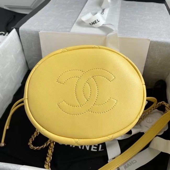 chanel mini Lambskin tote AS2390 yellow