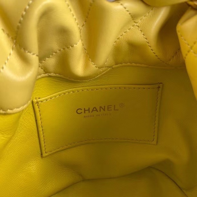 chanel mini Lambskin tote AS2390 yellow