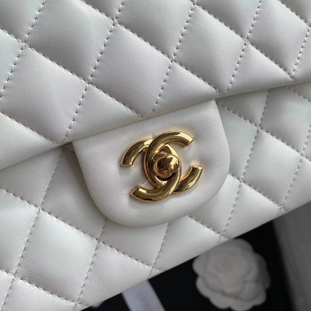 Chanel 2.55 Series Flap Bag Original Sheepskin Leather A1112 White