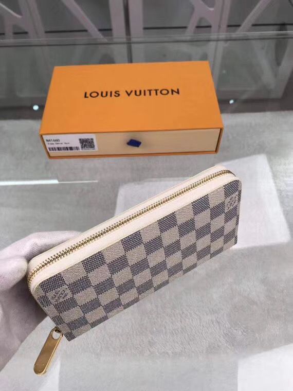Louis Vuitton Damier Azur Zippy Wallet N41660 Beige