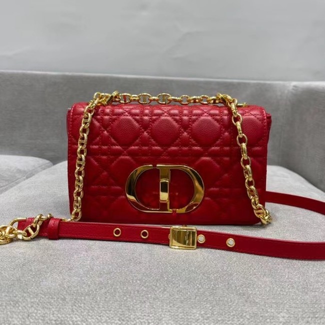 Dior SMALL DIOR CARO BAG red Soft Cannage Calfskin M9241