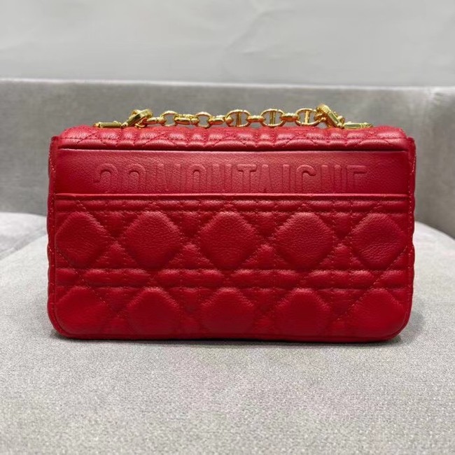 Dior SMALL DIOR CARO BAG red Soft Cannage Calfskin M9241