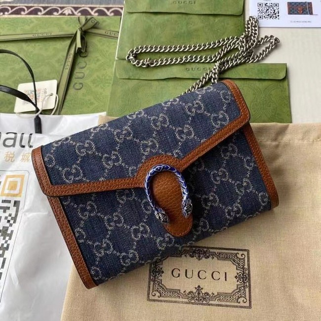 Gucci Dionysus mini chain bag 401231 Dark blue