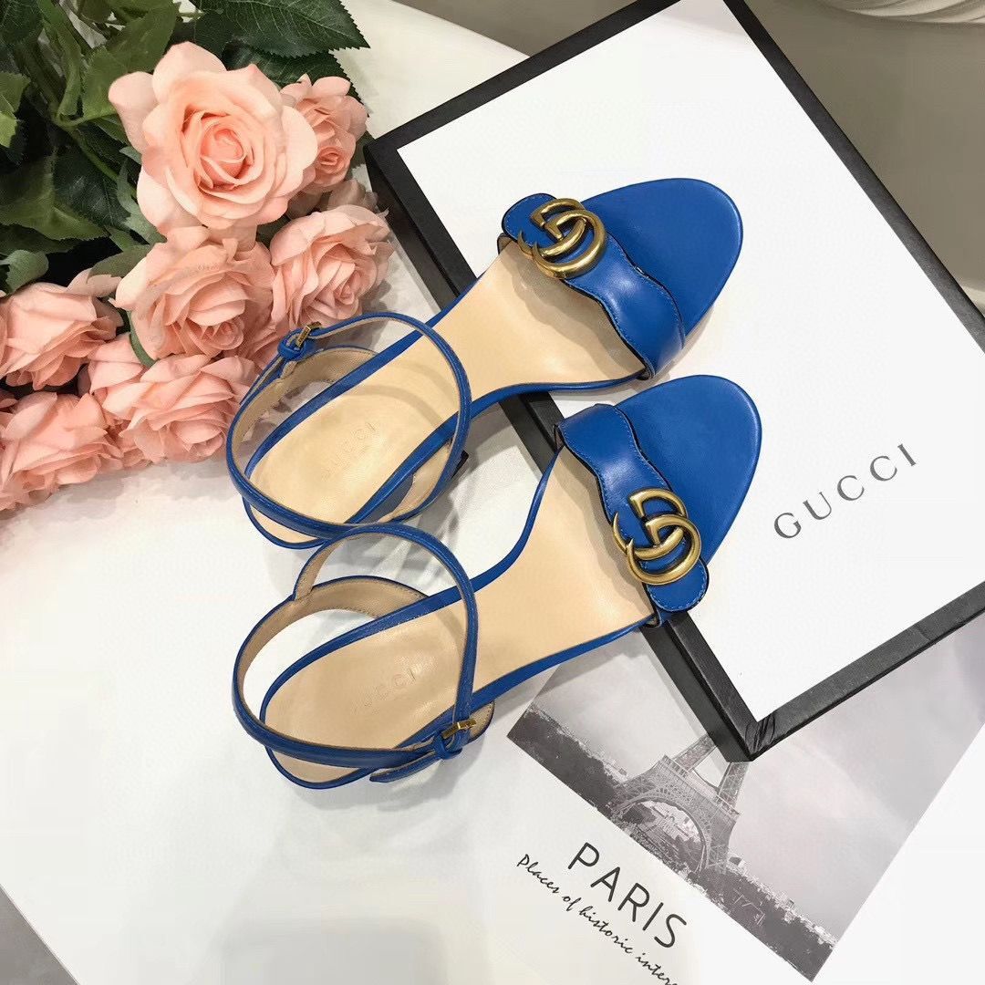Gucci Sandals Shoes 1CM 7CM 10CM Heels GG6326 Blue