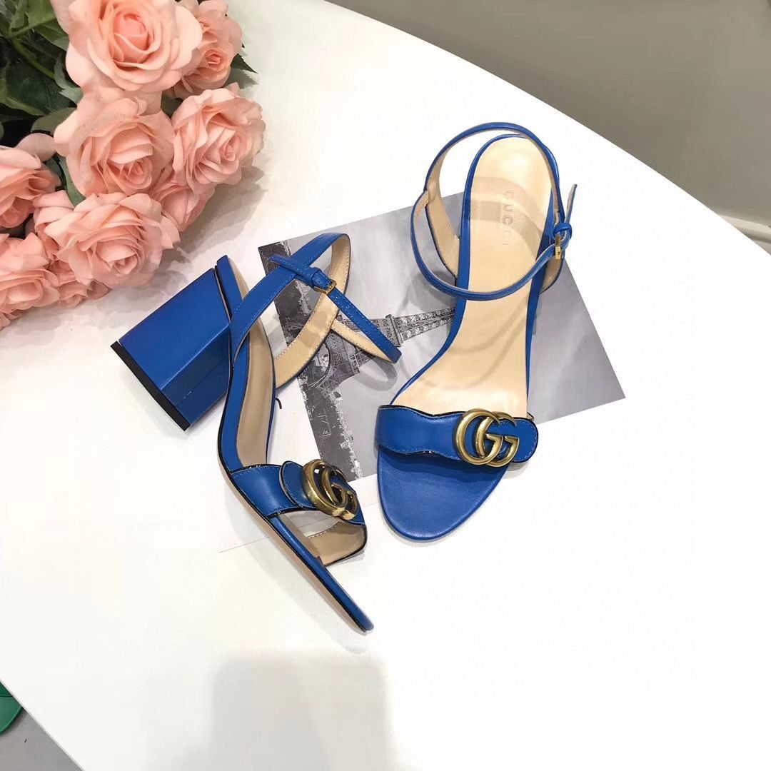 Gucci Sandals Shoes 1CM 7CM 10CM Heels GG6326 Blue