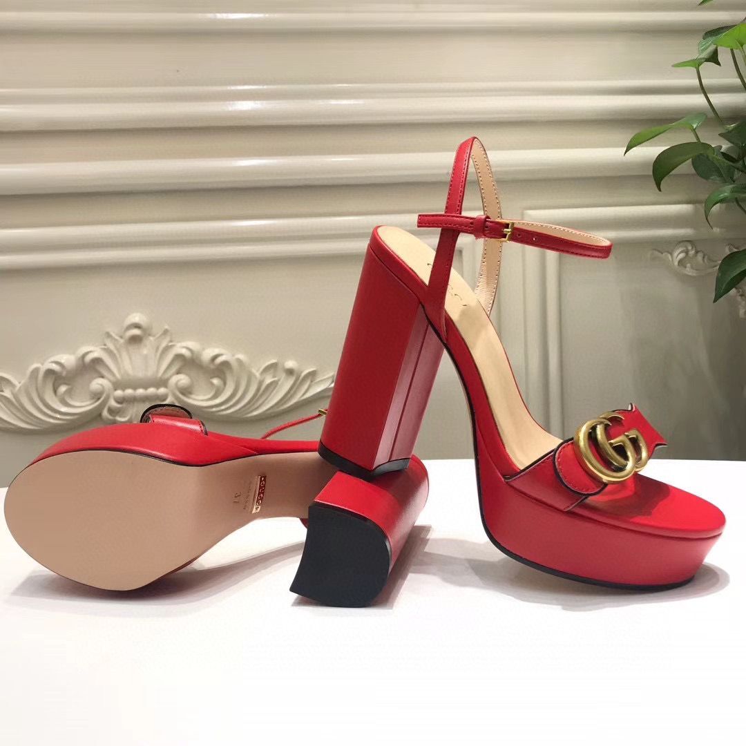 Gucci Sandals Shoes 1CM 7CM 10CM Heels GG6326 Red