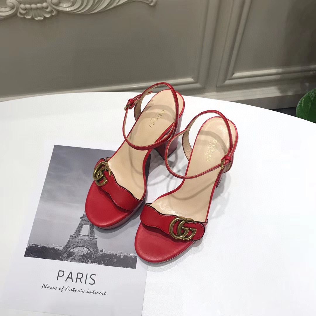 Gucci Sandals Shoes 1CM 7CM 10CM Heels GG6326 Red