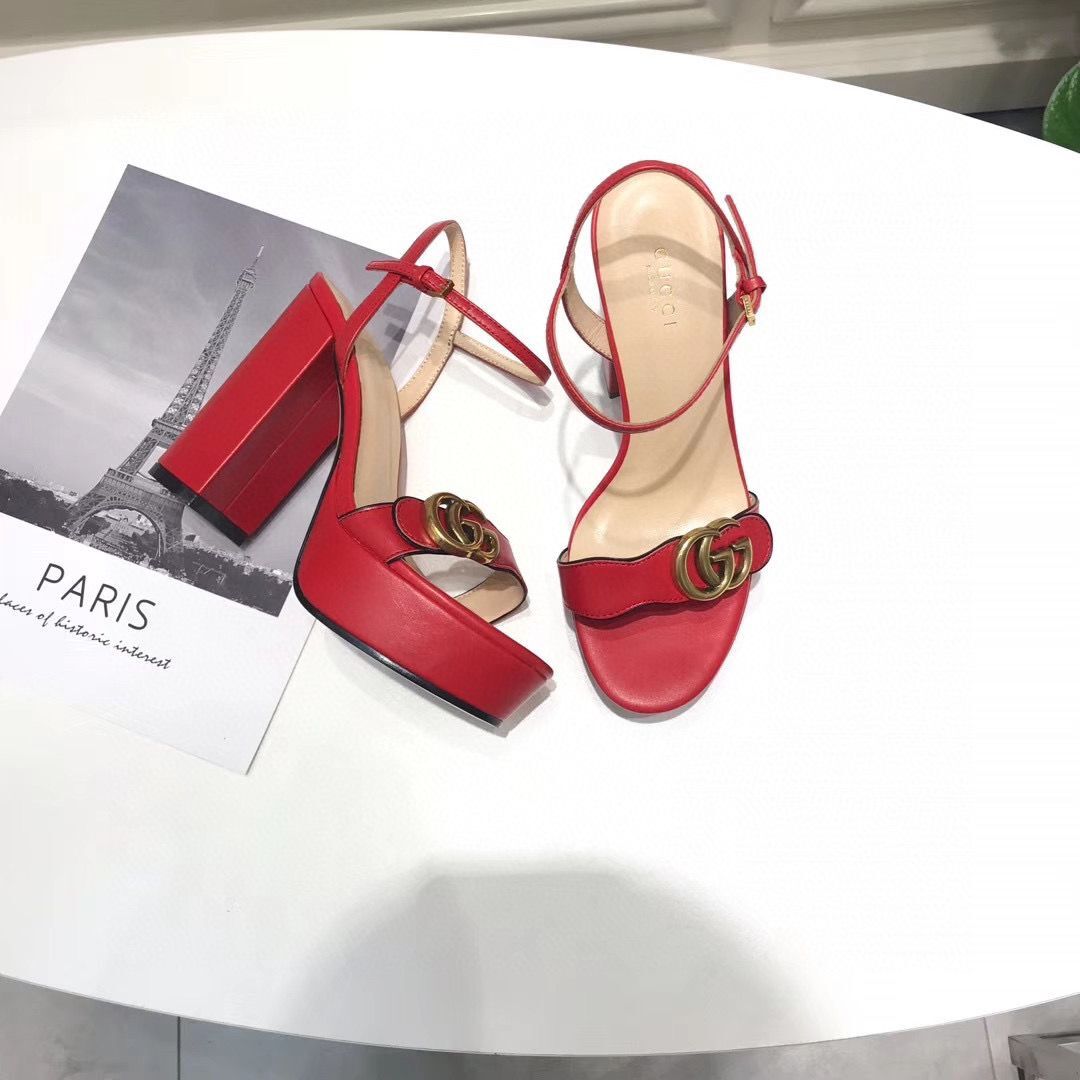 Gucci Sandals Shoes 1CM 7CM 10CM Heels GG6326 Red