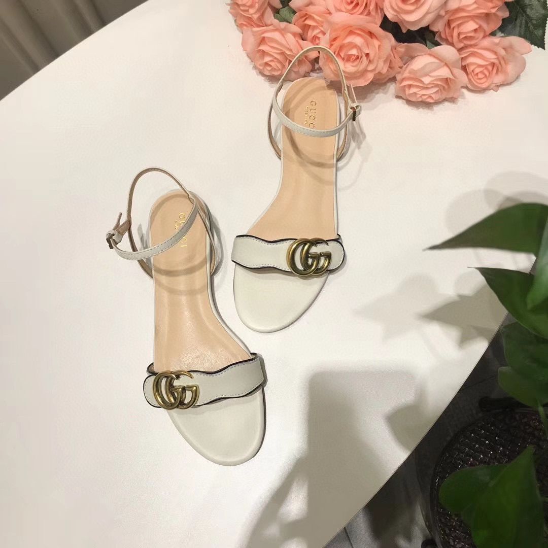 Gucci Sandals Shoes 1CM 7CM 10CM Heels GG6326 White