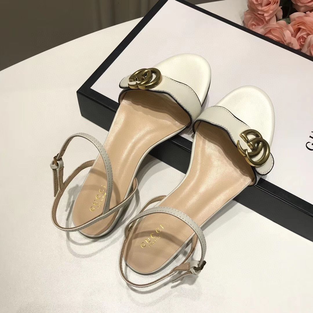 Gucci Sandals Shoes 1CM 7CM 10CM Heels GG6326 White