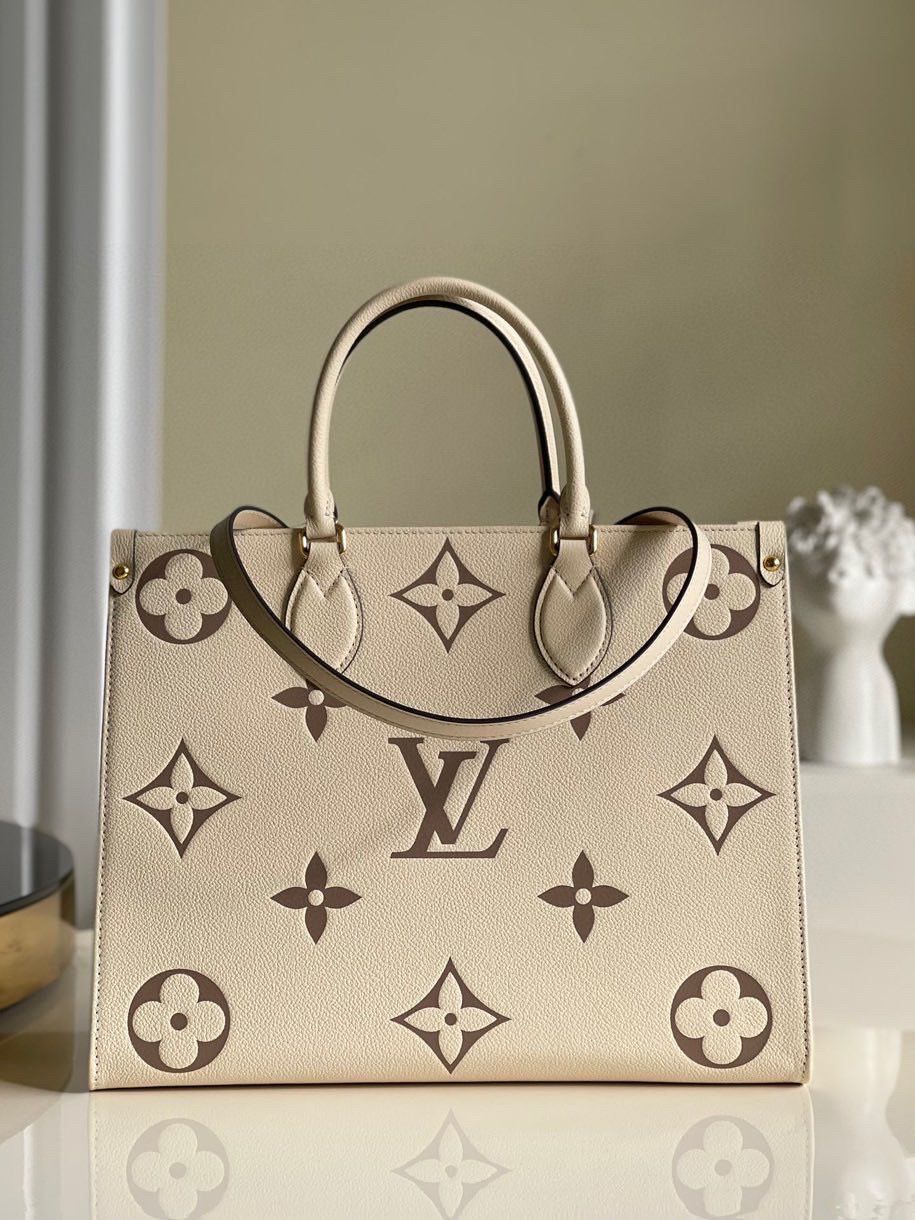Louis Vuitton Original Onthego medium tote bag cream M45495 Brown Logo